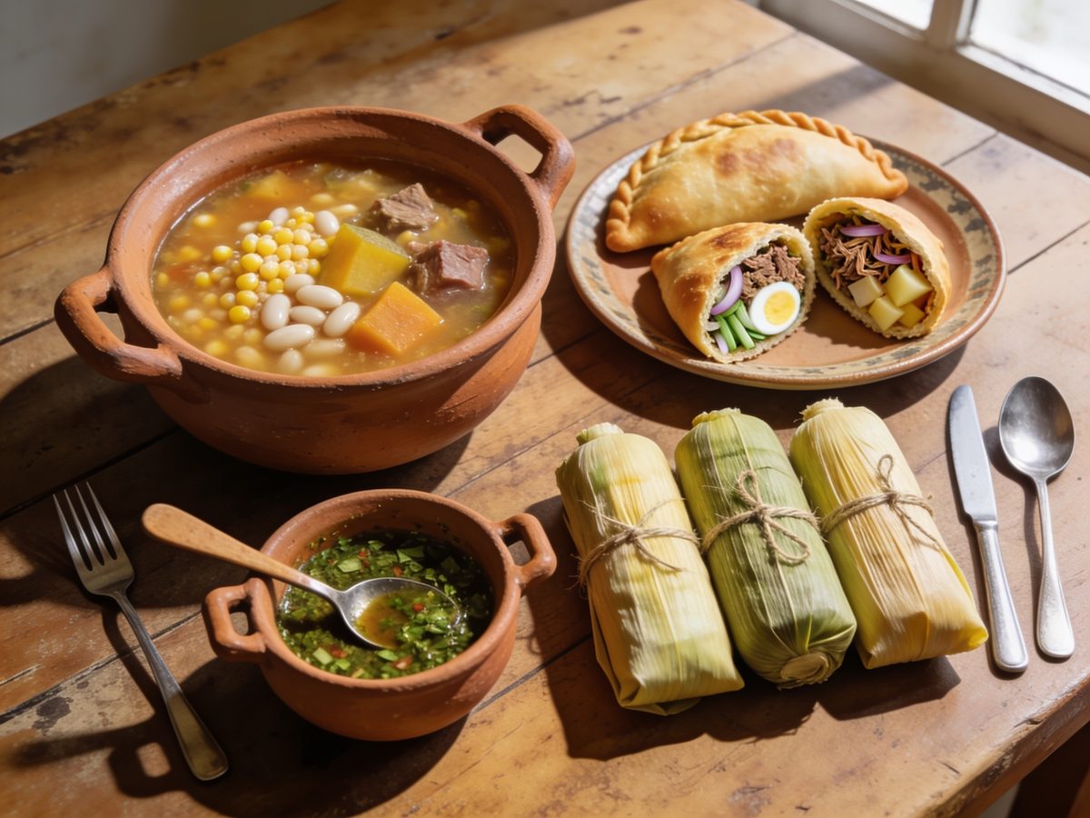 Imagen ilustrativa: empanadas y platos regionales del noroeste argentino servidos en una mesa
